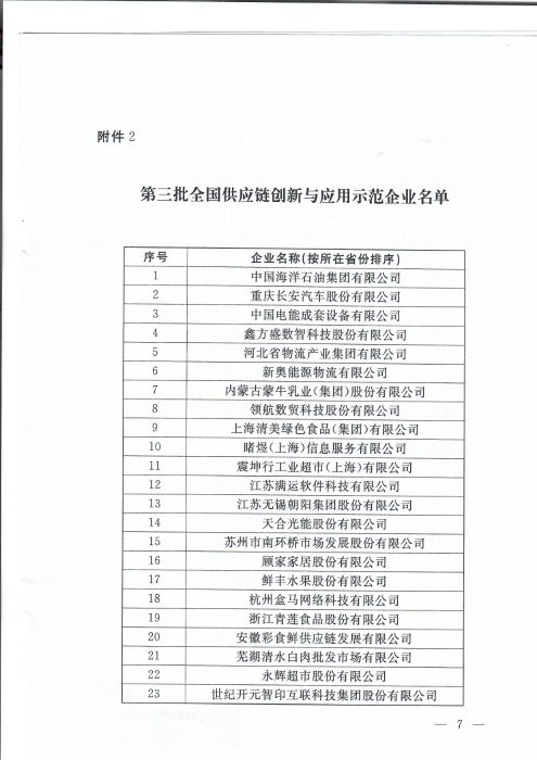 商務部等8單位關于公布第三批全國供應鏈創新與應用示范城市和示范企業名單的通知_頁面_7