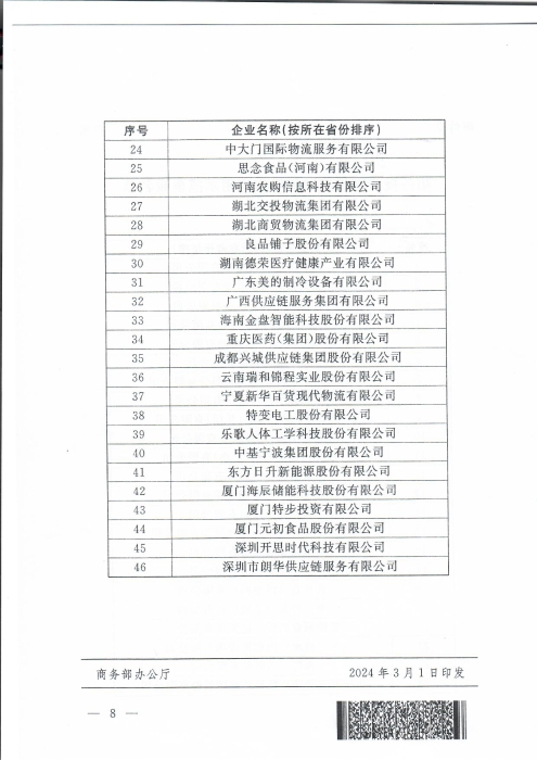 商務部等8單位關于公布第三批全國供應鏈創新與應用示范城市和示范企業名單的通知_頁面_8